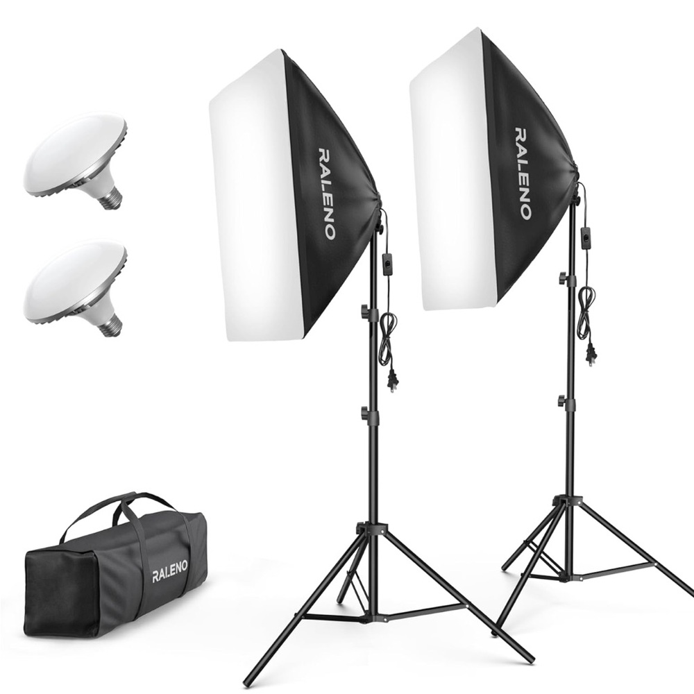 RALENO Softbox Lighting Kit, Streaming, Video Recording, Photography
